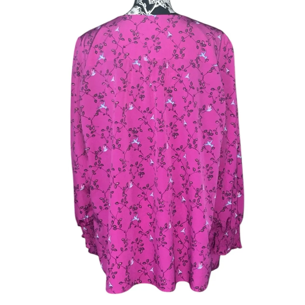 AVA & VIV Boho Bird Print Peasant Blouse - Image 3