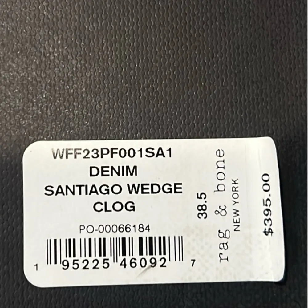 Rag & Bone Santiago Ankle Strap Platform Wedge Sandals Denim, Size 8.5/38.5 NWT - Image 14