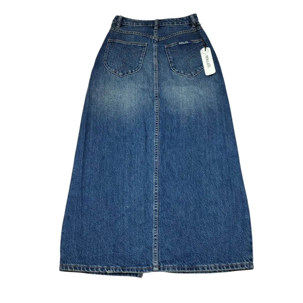 Rolla's Chicago Lyocell Twilight Maxi Long Denim Skirt Dark Wash Blue Size 24 - Image 2