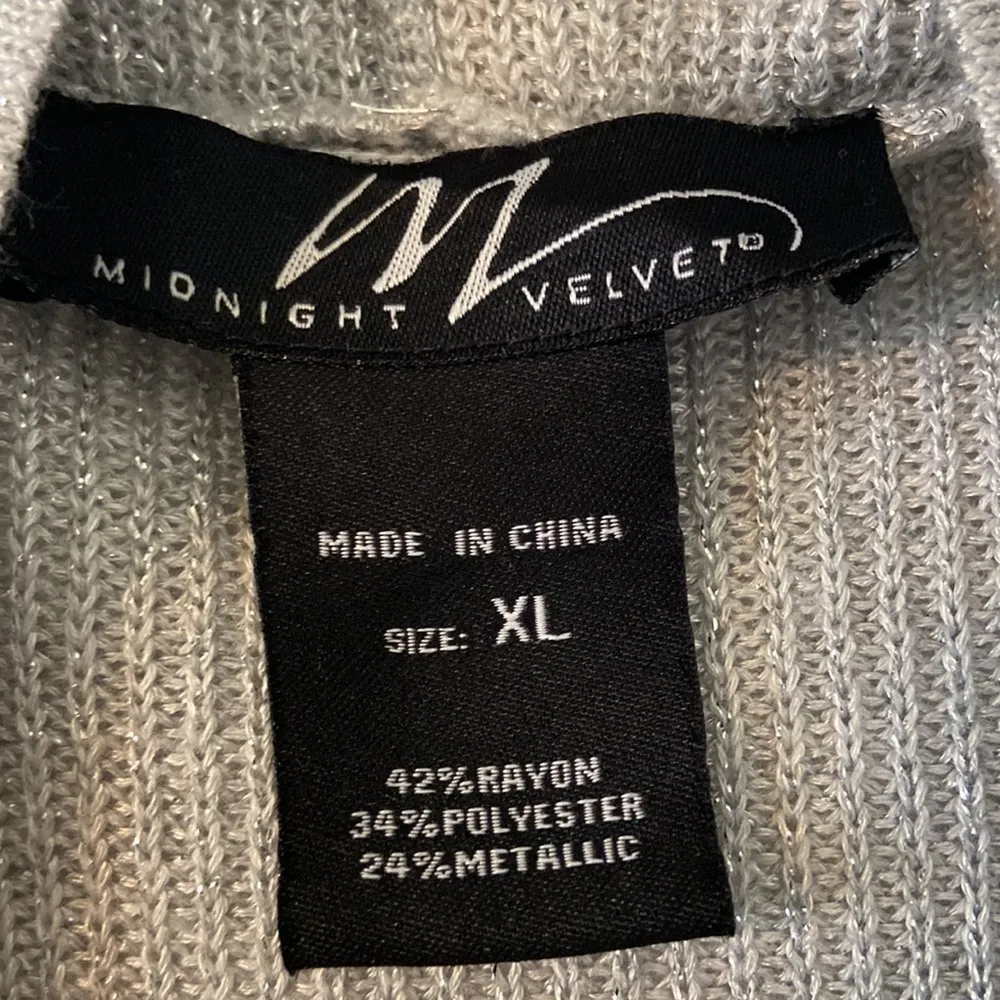 Midnight Velvet Cardigan size XL excellent condition length 37” color silver - Image 2
