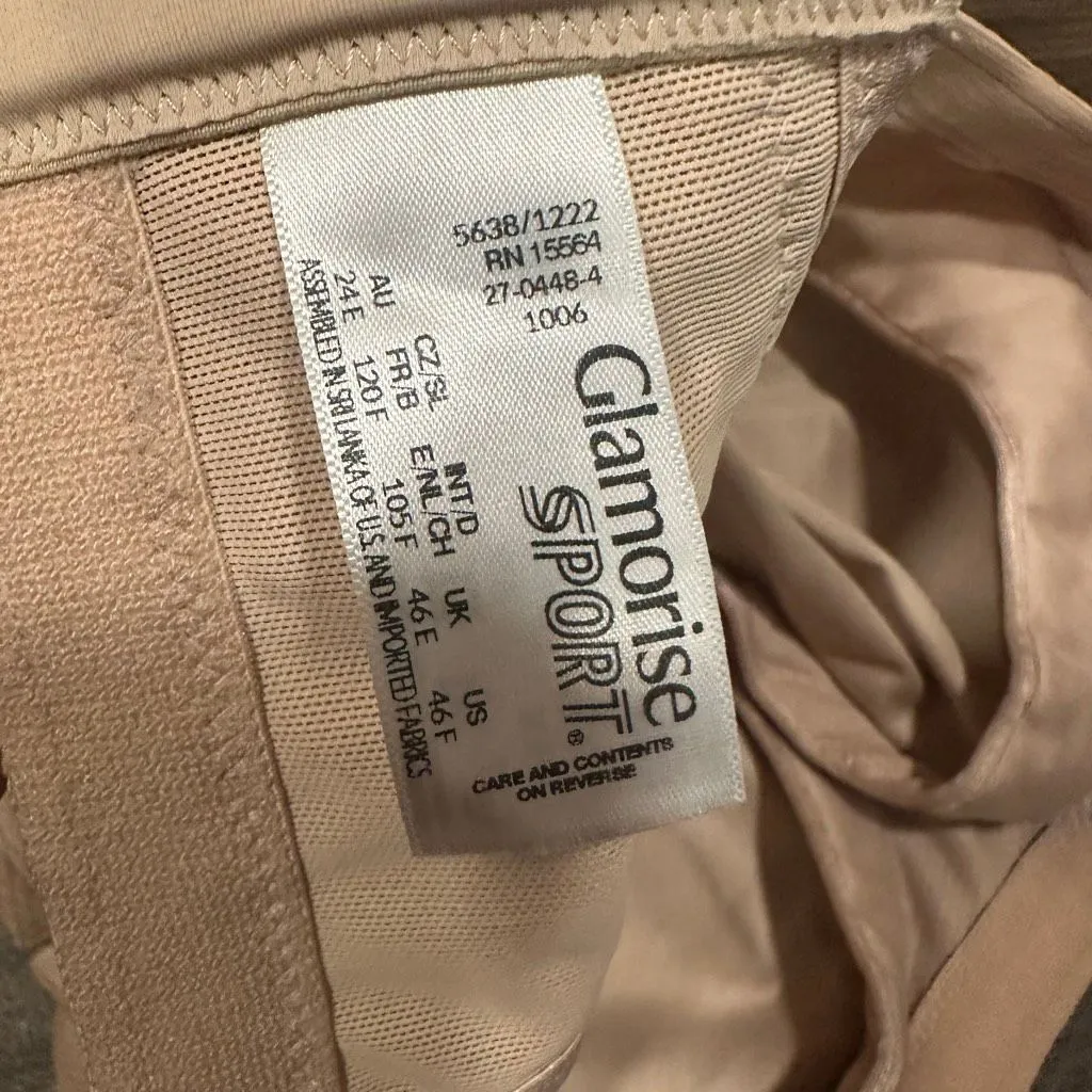 Glamorise nude full figure wireless comfortable 46F Bra Tan Size undefined - Image 4