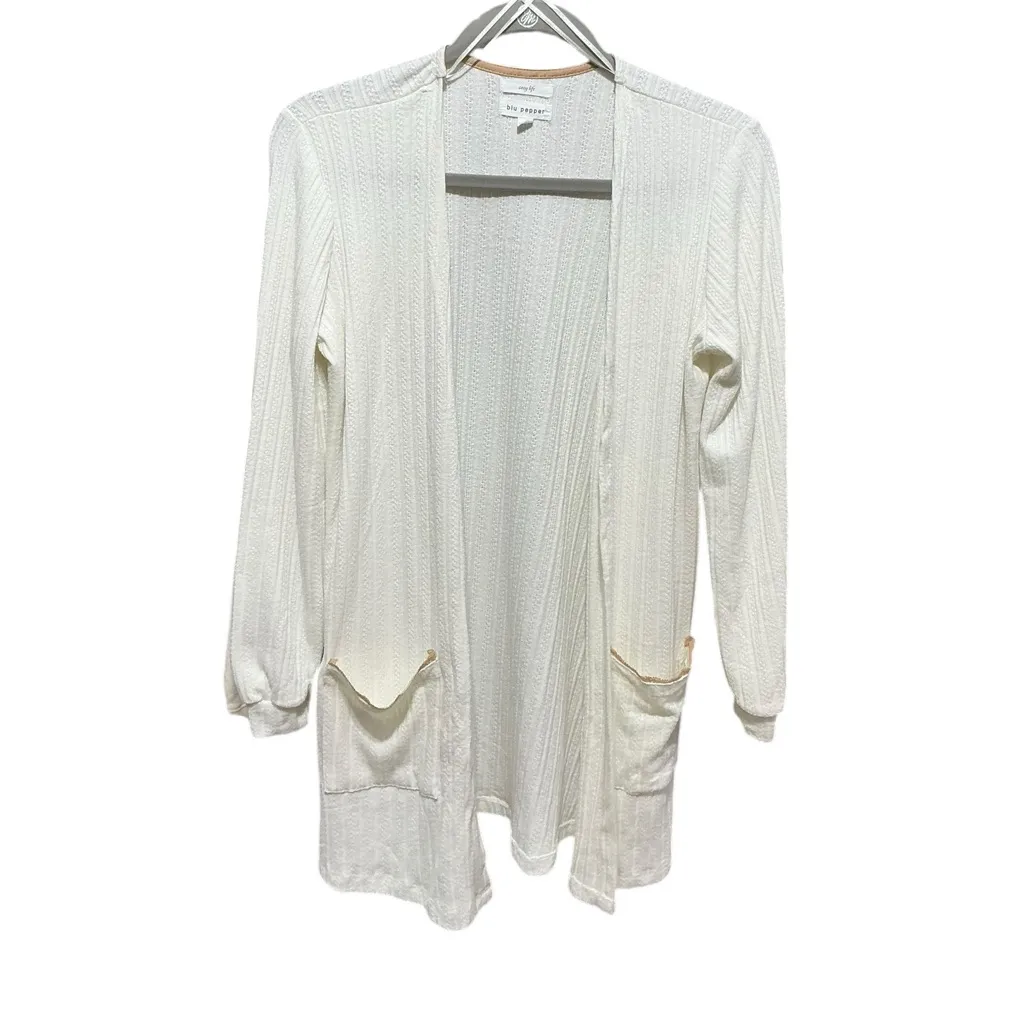 BLU PEPPER Cozy Life Lounge Cardigan S Cream NWOT - Image 2