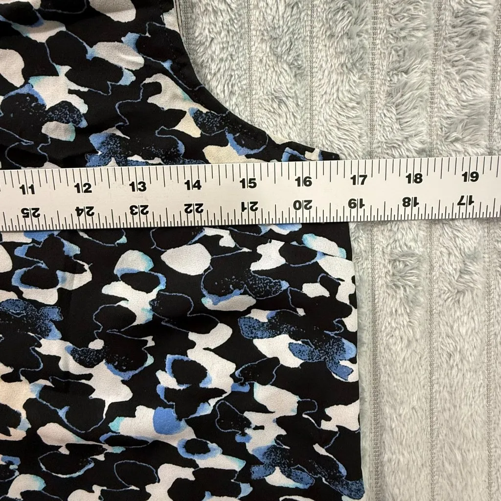 Juicy Couture Y2K Top Womens XS Sharkbite Blue Black Abstract Sleeveless Jeweled - Image 6