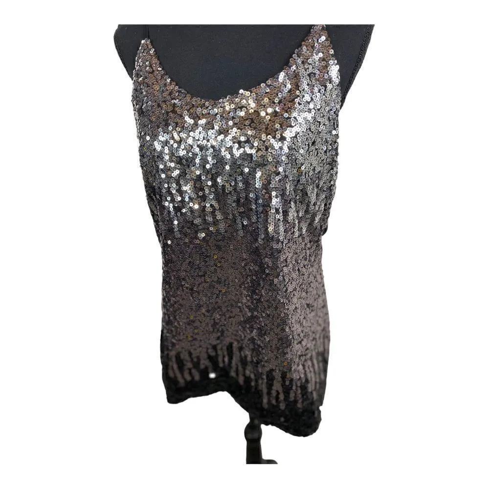 #700 BOUTIQUE Sequined Halter Loose fit Top Silver Size XL - Image 2