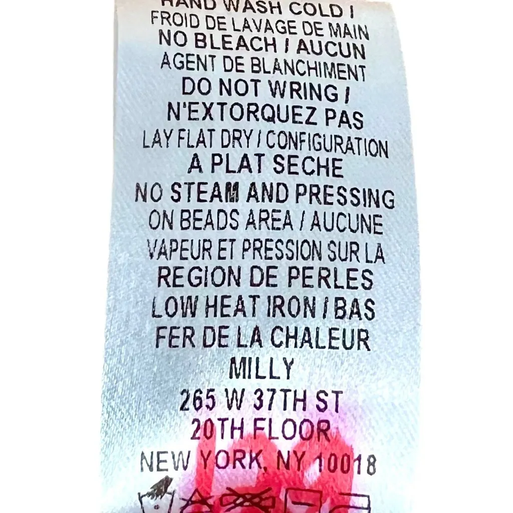 Milly Beaded Black Santana Knit Dress S Tie Belt Elegant Day To Night LBD Luxury - Image 9