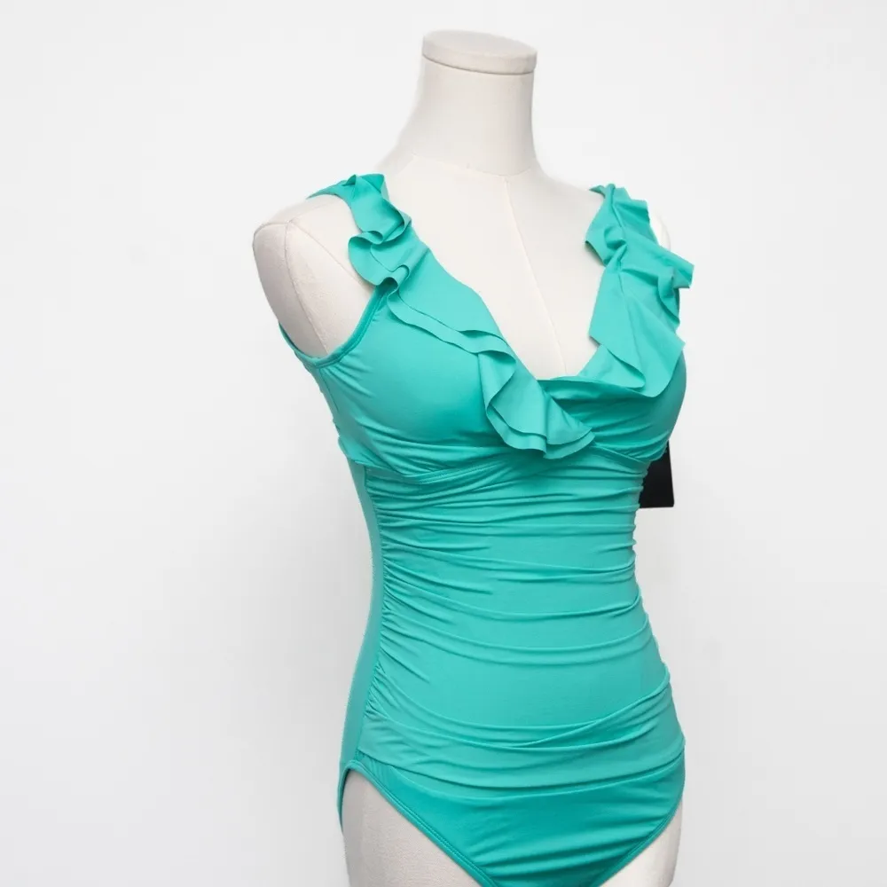 Lauren Ralph Lauren Beach Club Ruffle One Piece Swimsuit - Image 8