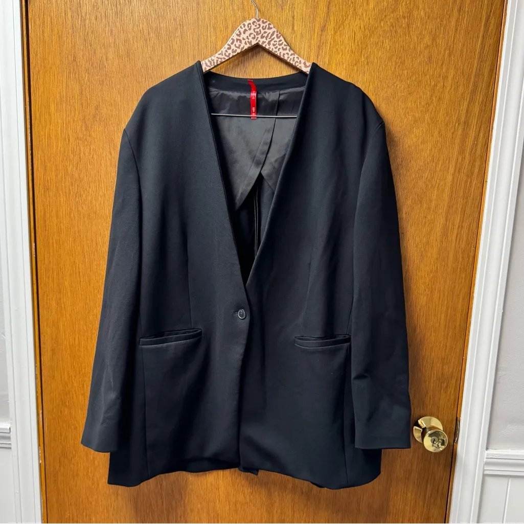 SPANX Perfect Collarless Blazer Long Sleeve Single Button Jacket Black 3X - Image 11