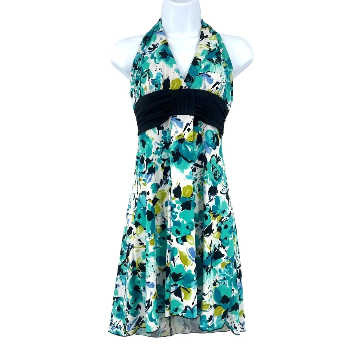 Speechless Y2K Floral Halter Dress Sz M Boho Watercolor Sundress Babydoll Flowy - Image 2