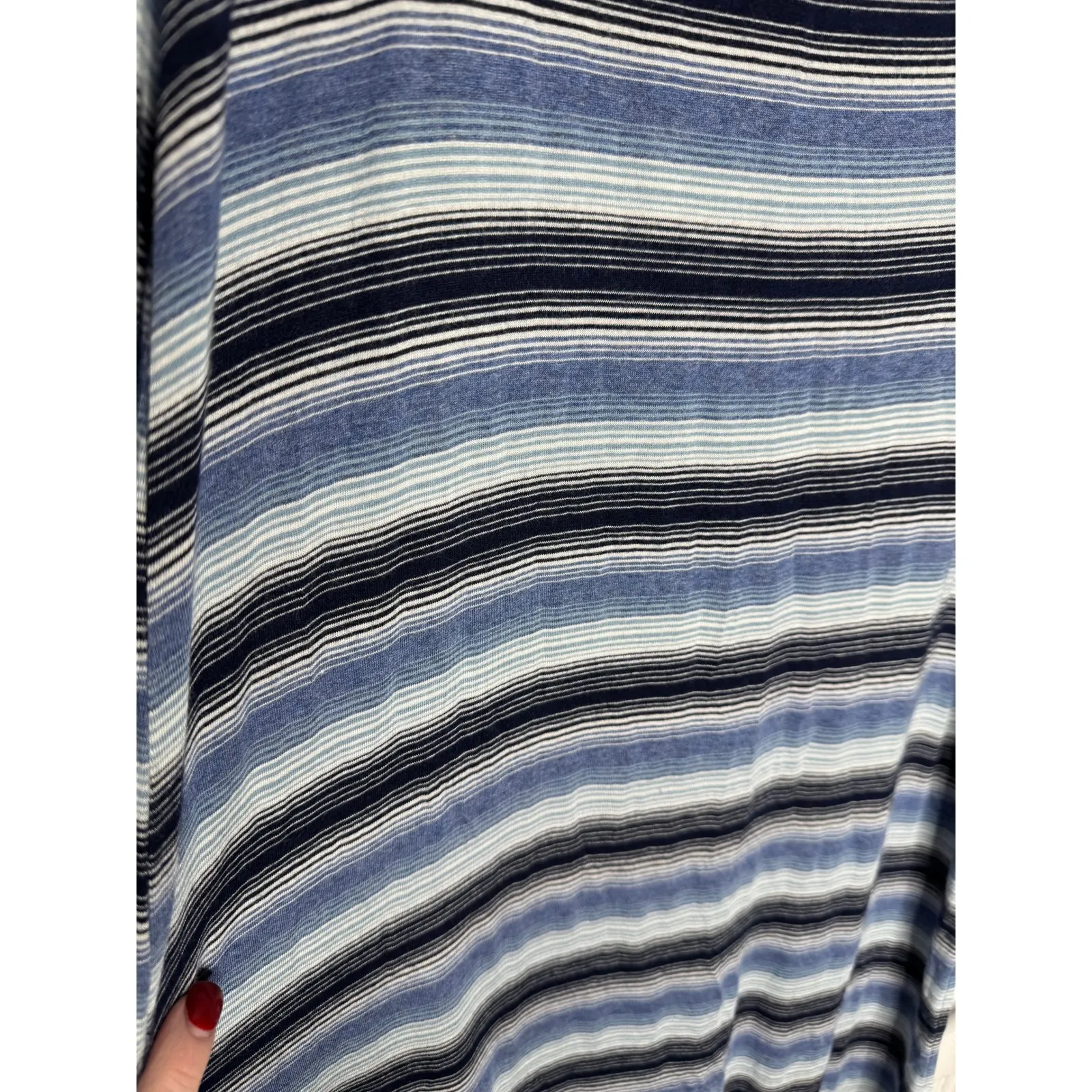 JOE B By Joe Benbasset Blue Striped Maxi Skirt Fold Over Waistband Size S - Image 7