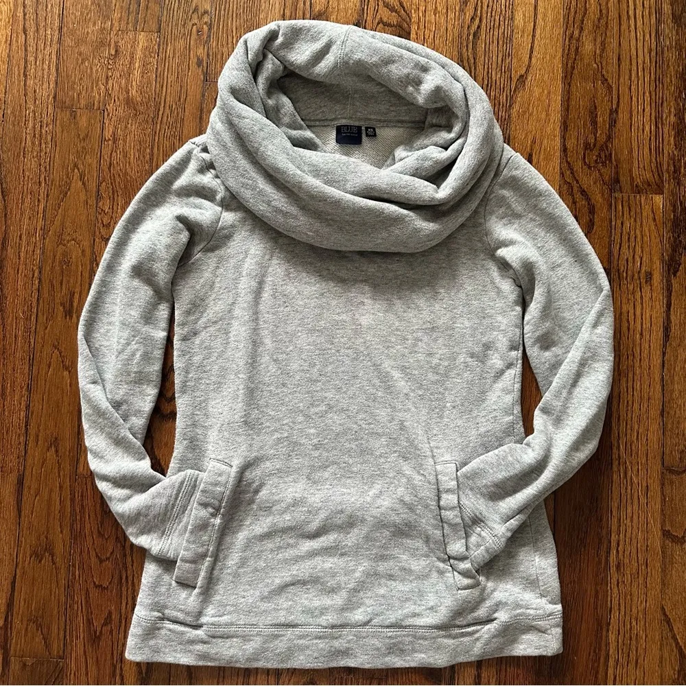 🦋 BLUE Saks Fifth Avenue Cozy Gray Cowl Neck Sweater XS - Image 10