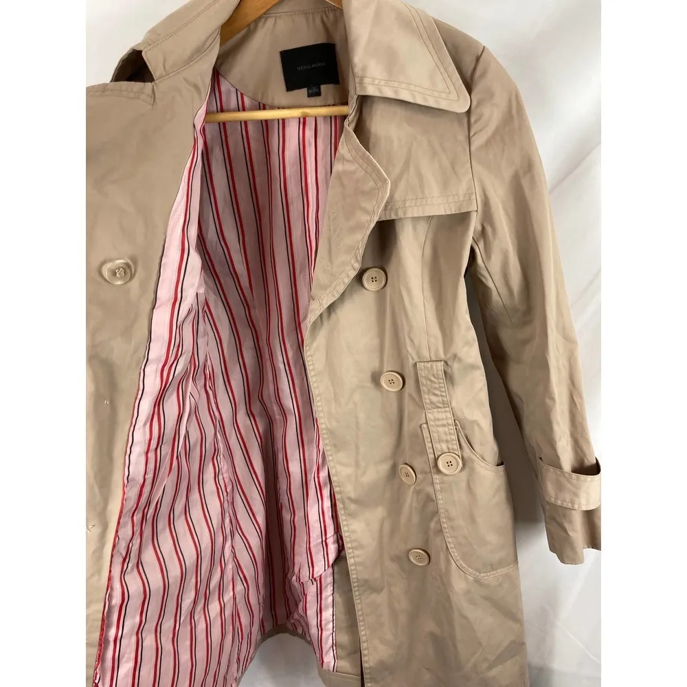 Vero Moda Button Up Trench Coat size medium - Image 2