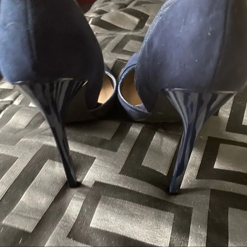 Shoedazzle suede navy blue pointy heel - Image 6