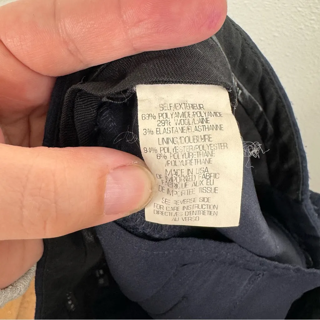 Theory Dark Blue Textured Ankle Pants Size 00 - Image 5