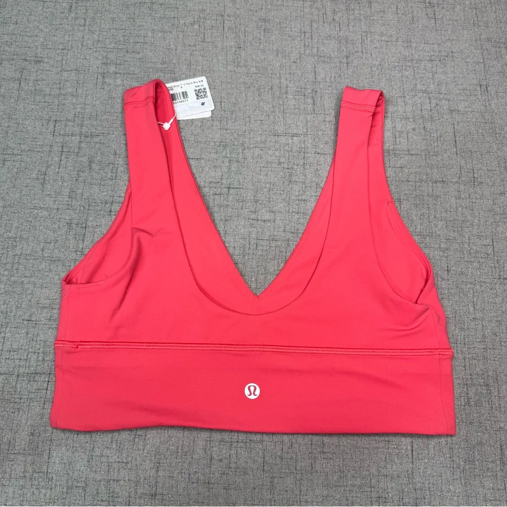 Lululemon Align V-Neck Bra A/B Cup Glazed Pink Size 8 NWT - Image 6
