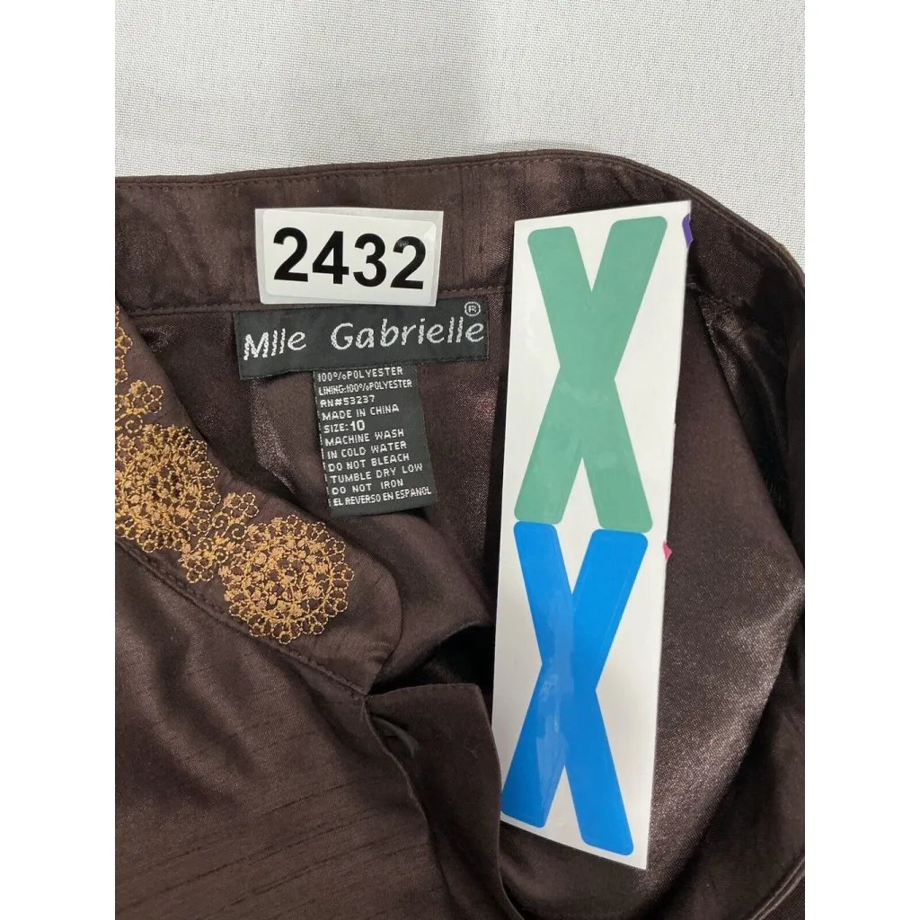 Mlle Gabrielle Womans  Size 10 Brown Button Up Jacket - Image 3