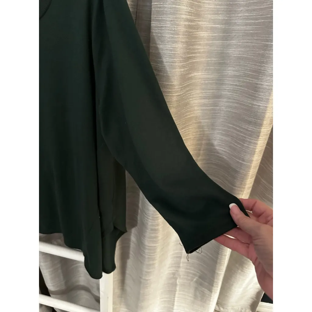 Women's French Laundry Dark Green Crew Neck Sweater 2X - Image 4