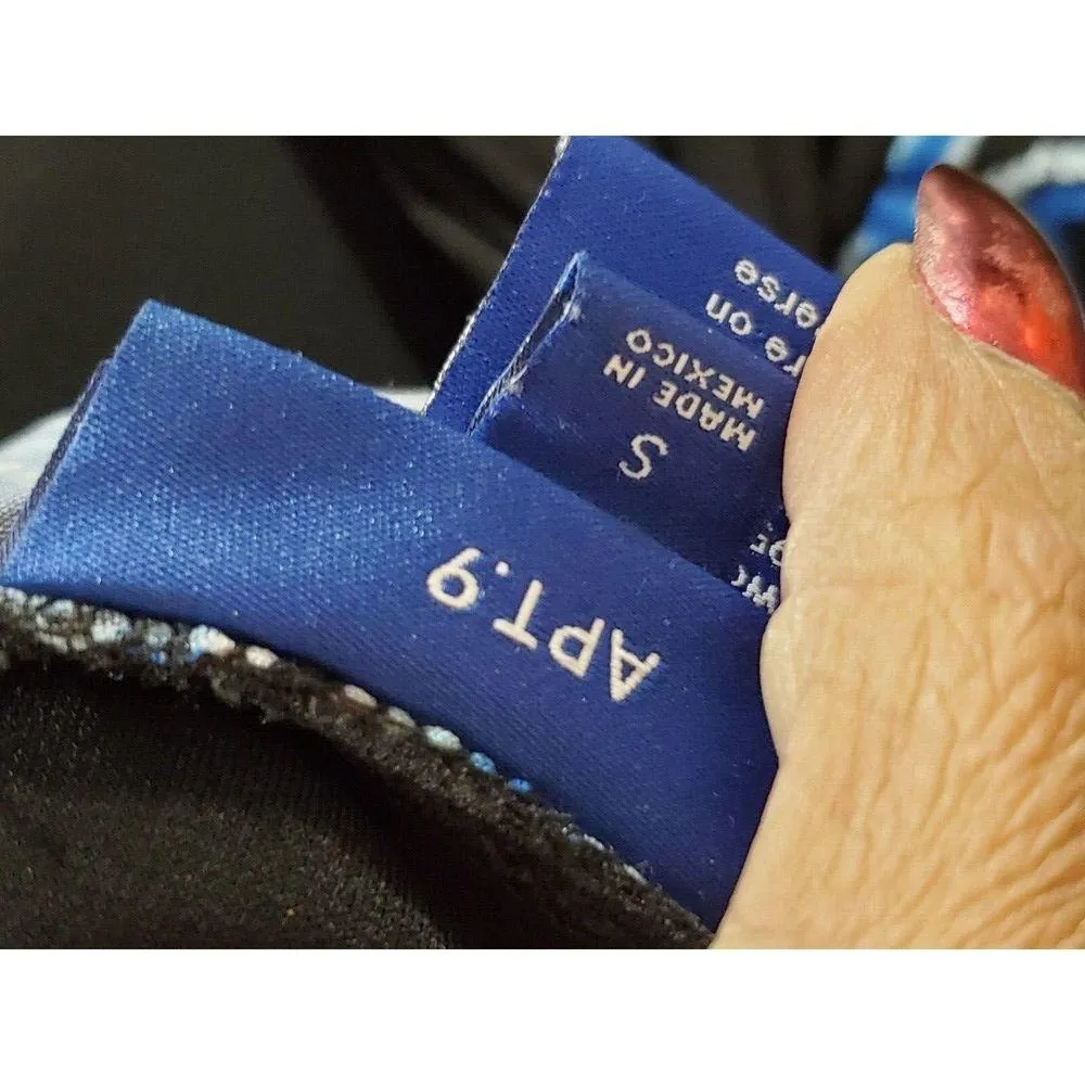 Apt.9 Womens Blue & Black Polyester Elastic Waist Band Casual Long Skirt Size S - Image 6