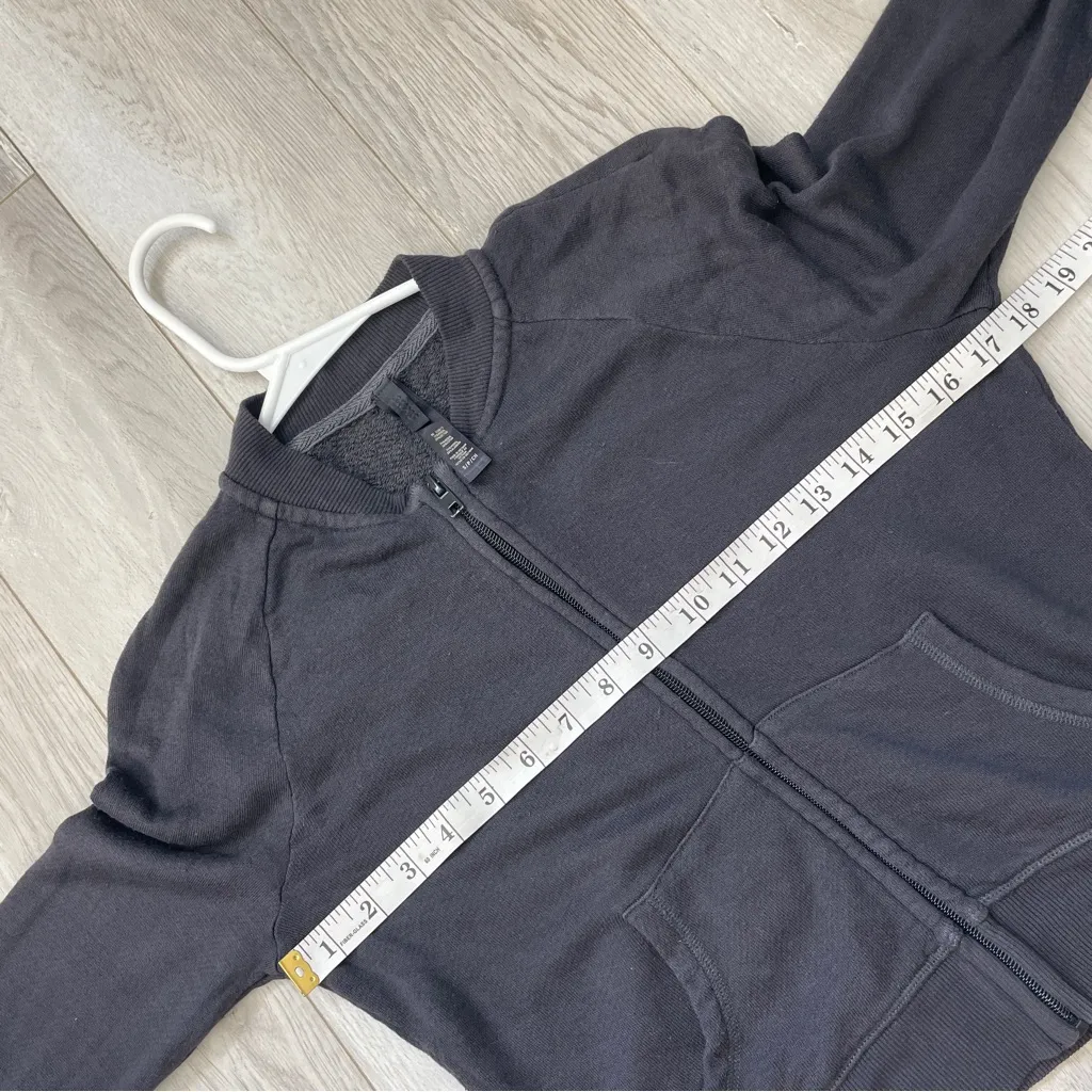 Skims Zip Jacket light french terry shrunken womens Washed Black (small) casual - Image 3