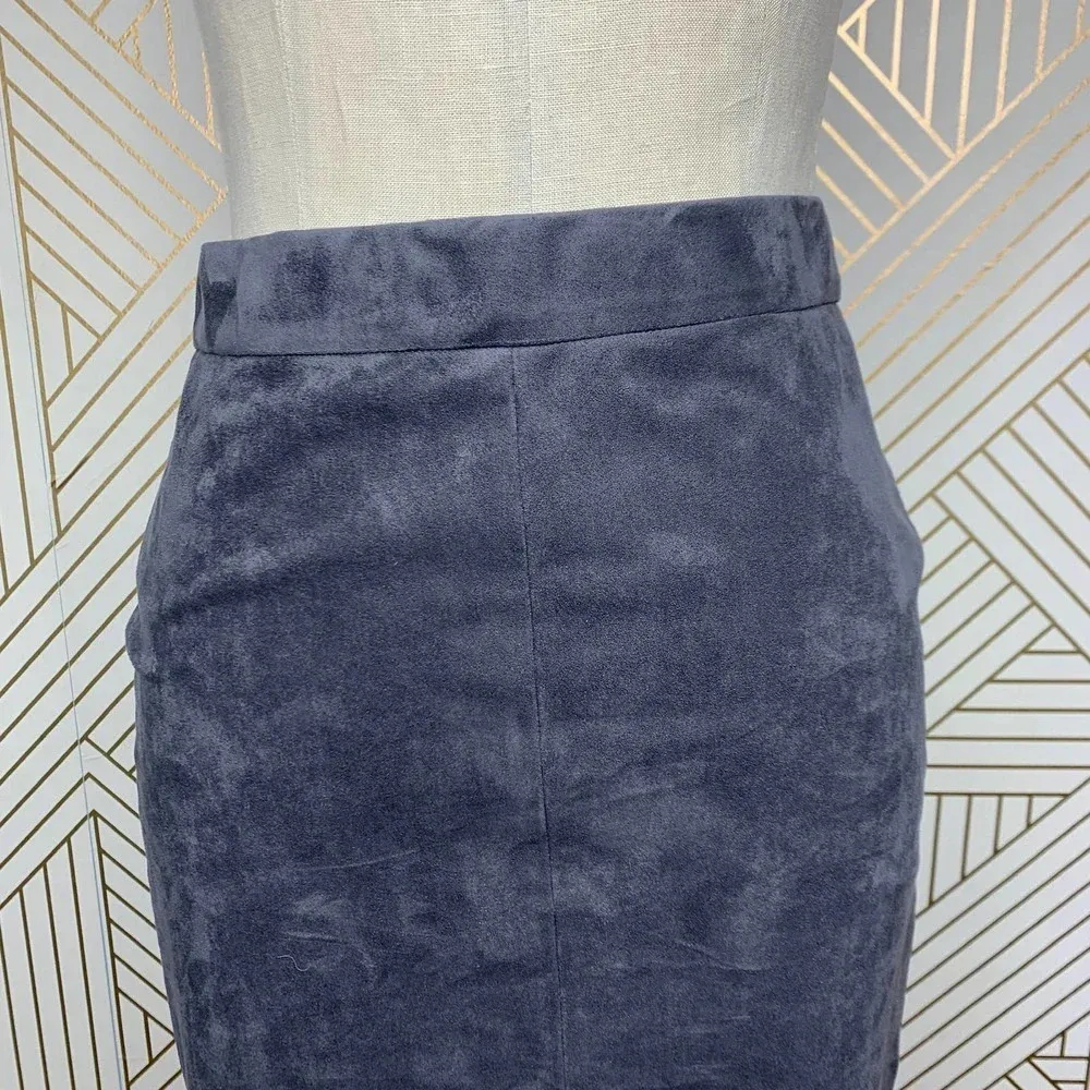 Aritzia Wilfred Free Lis Vegan Suede Pencil‎ Skirt in Gray Size US 2 - Image 4