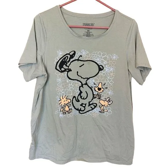 Peanuts Hybrid Apparel Size 0X Cotton Polyester Snoopy Woodstock Cartoon Tshirt - Image 1