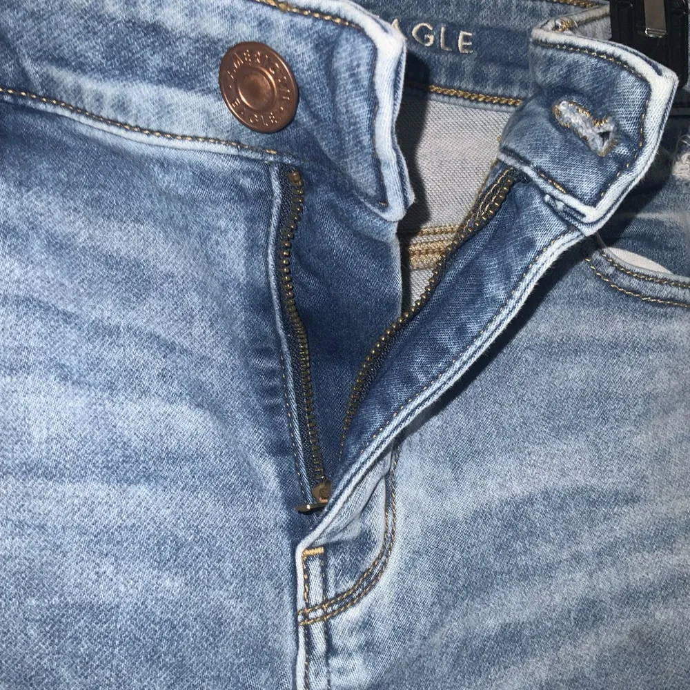 American Eagle Next Level Stretch Crop Jegging Distressed Ripped Blue Jeans 10 - Image 10