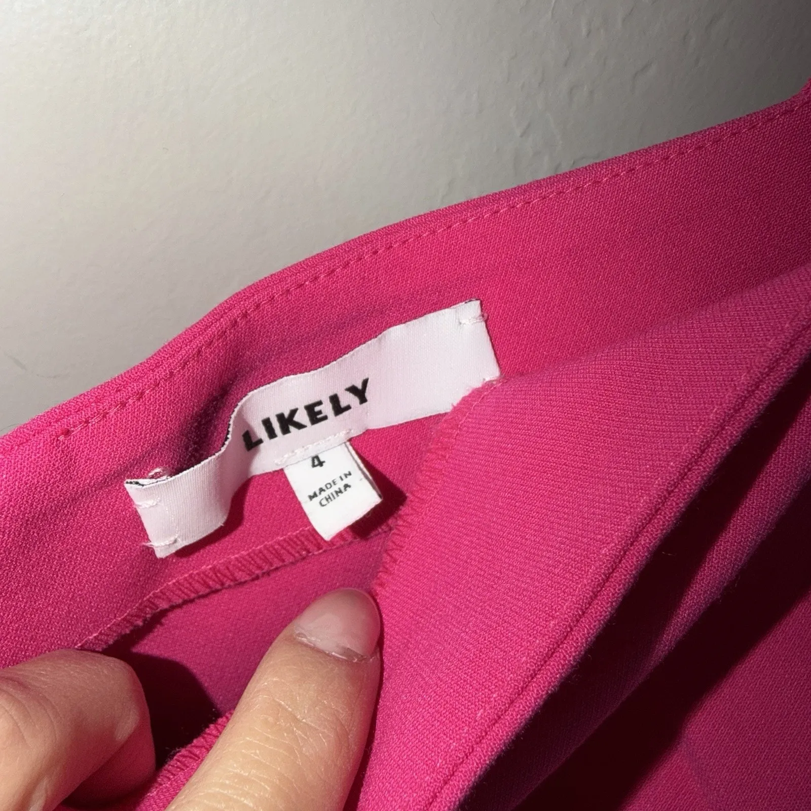 Likely  Packard Dress Woman’s Size 4 Fuchsia One Shoulder Side Slit - Image 2