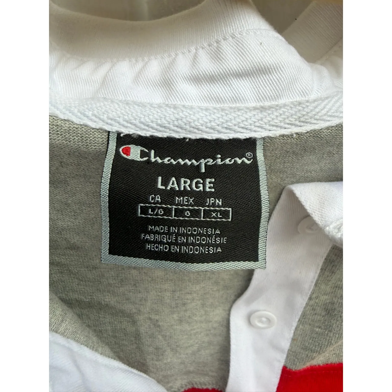 Champion Women's Large Rugby Shirt Crop Top Long Sleeve Color Block Collegiate - Image 6