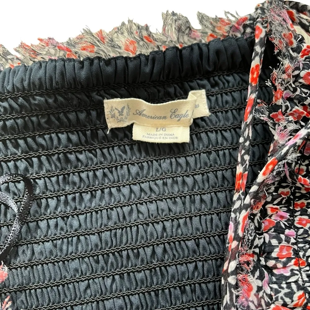 American Eagle Floral Tiered Ruffle Summer Dress, Sz L - Image 8