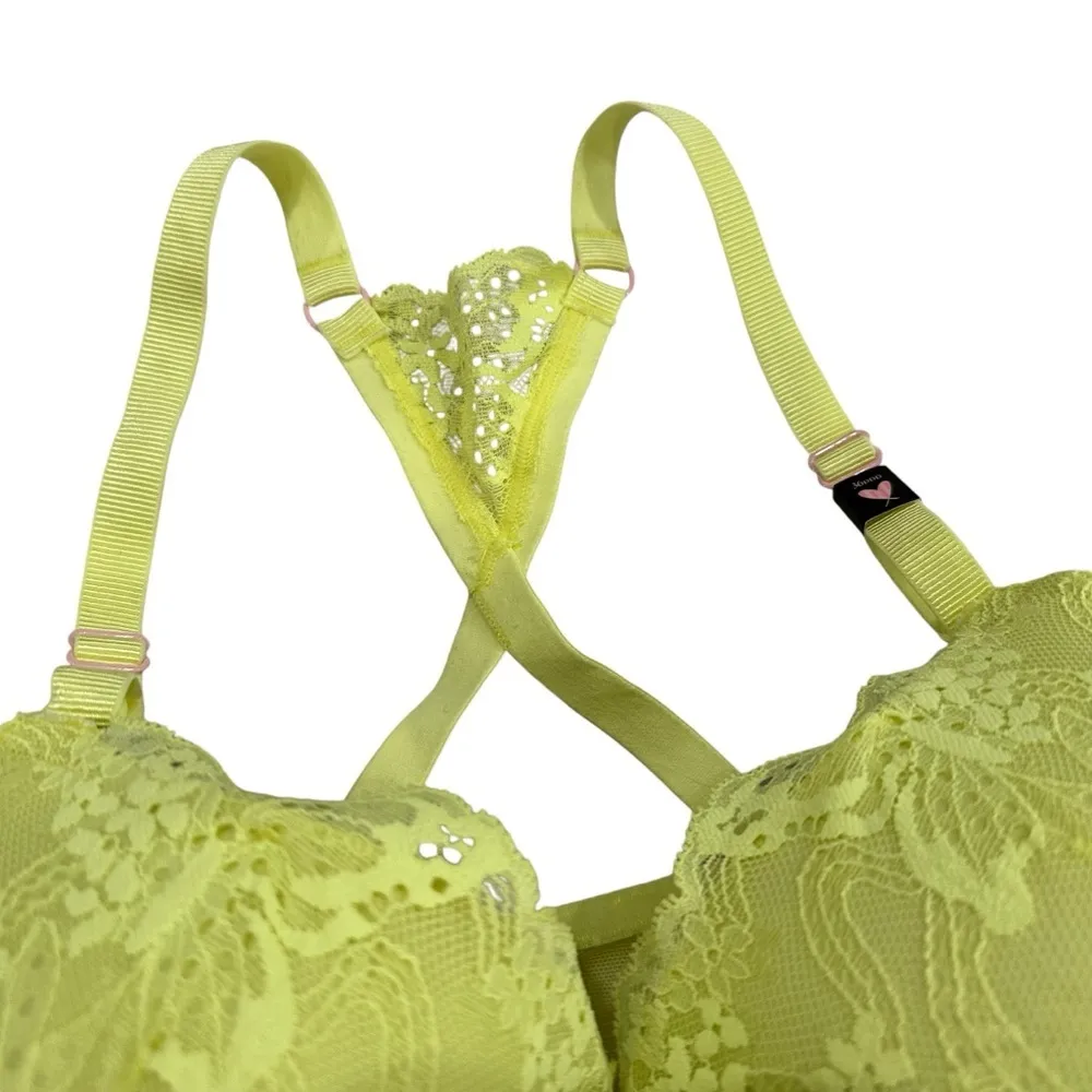 Victoria’s Secret The sexy tee 36DDD Lightly padded Bra Yellow Lace Floral - Image 9