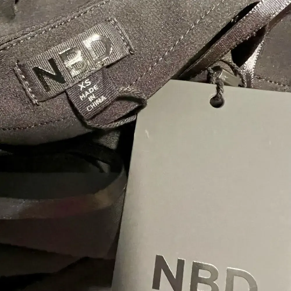 NBD Hollywood & Vine Mini Dress size XS Black Rhinestone‎ Straps - Image 5