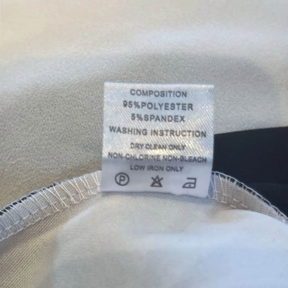 Womens Black & White Asymmetrical Ruffled Front Midi Dress 3/4 Sleeve Size L NEW Size L - Image 14