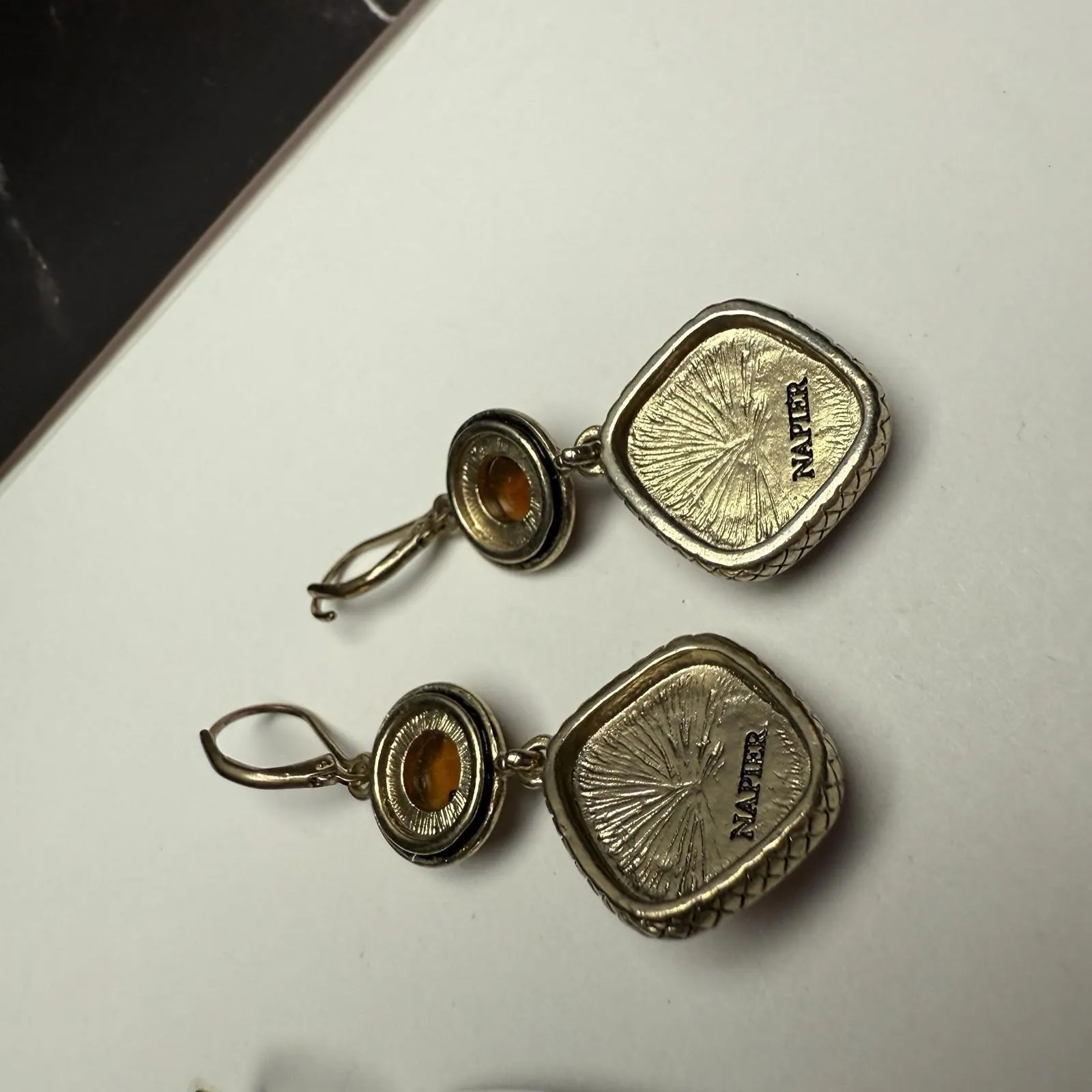 Napier Signed Dangle Drop Pierced Earrings Lot Of 2 - Image 7