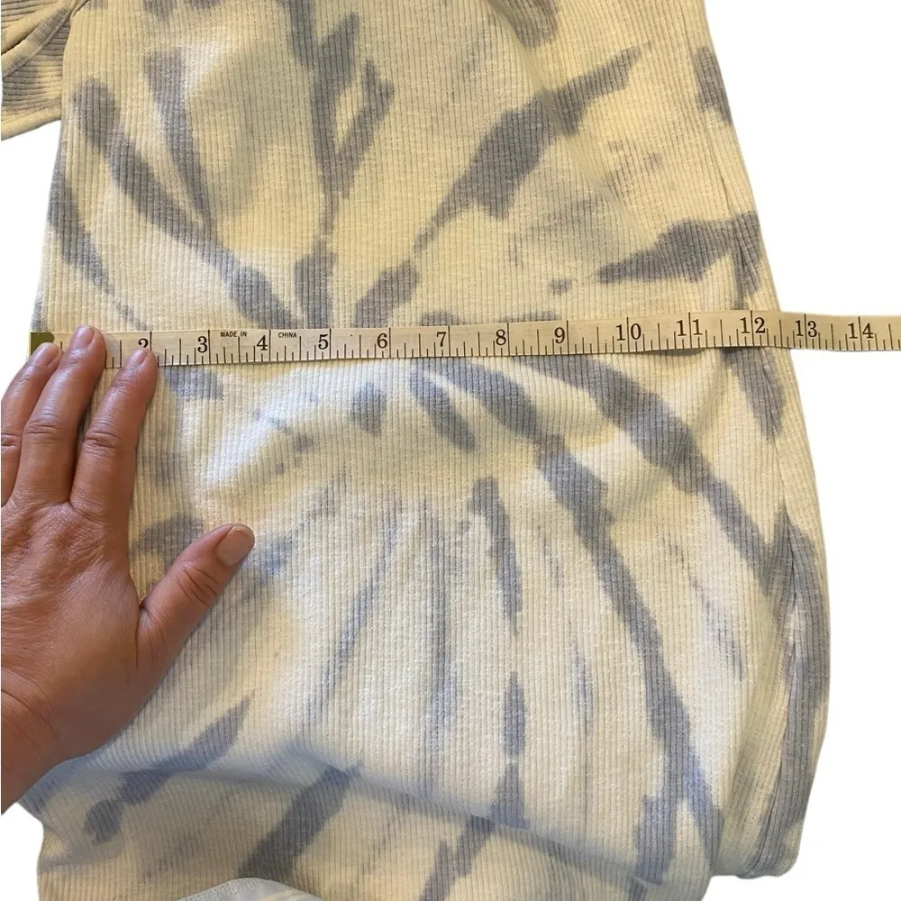 Zara asymmetrical ribbed baby blue and white tie dye tank dress - Image 12