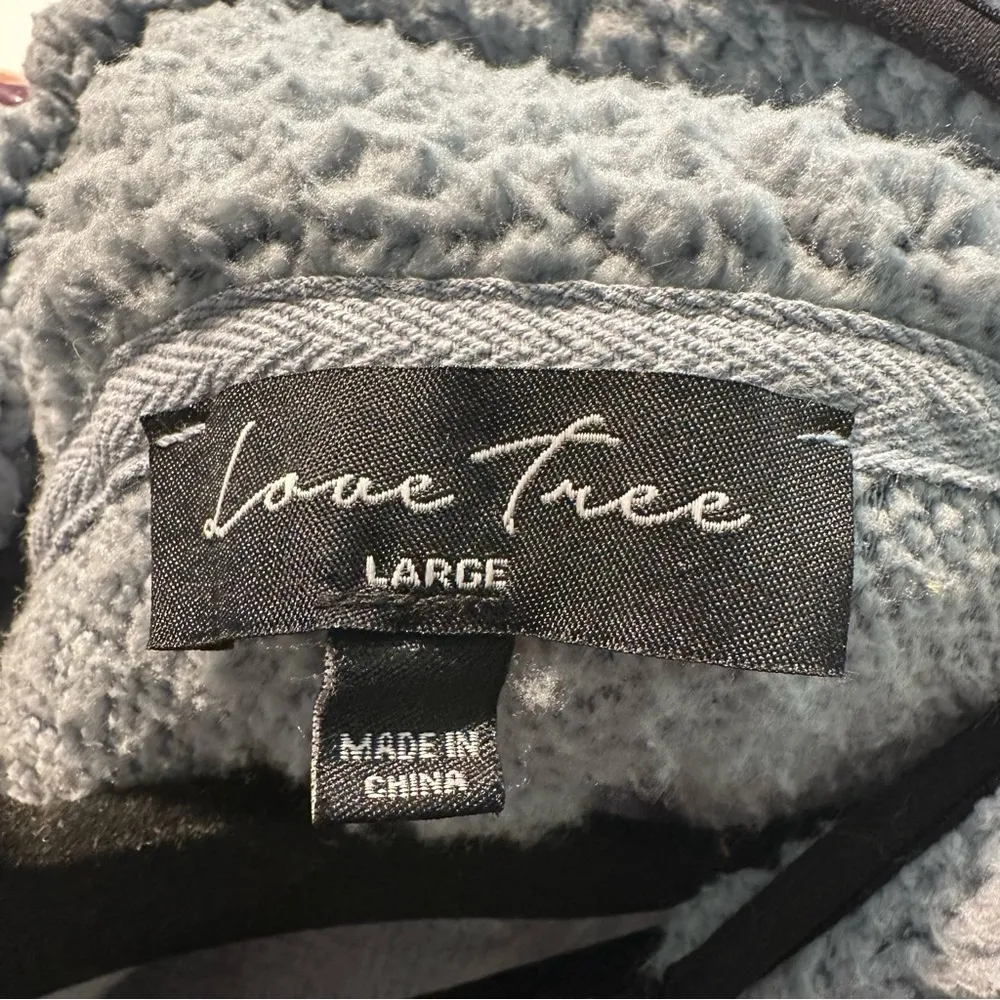 LOVE TREE SHERPA FLEECE PULL OVER IN BLUE - Image 7