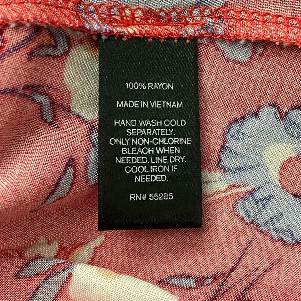 NWT Express Women's Red Floral Ruffle Wrap Dress Size S/P Hawiian Aloha Tropical - Image 10