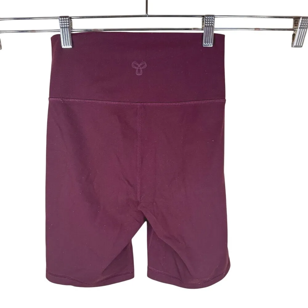 Aritzia TNA Bike Shorts Size Small Burgundy Activewear Outdoor Travel Stretch Red - Image 4