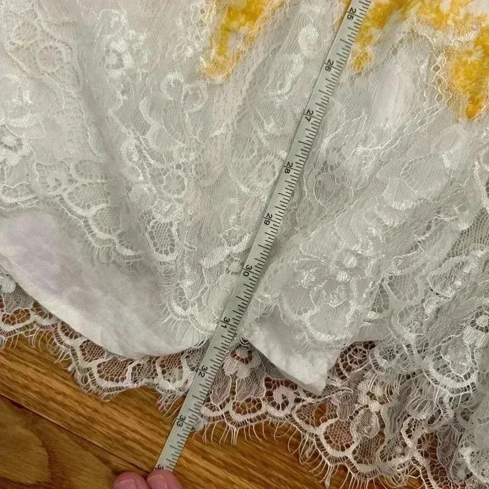 Free People Marigold Lace-Hem Cotton Shift Dress Women's Size S - Image 13