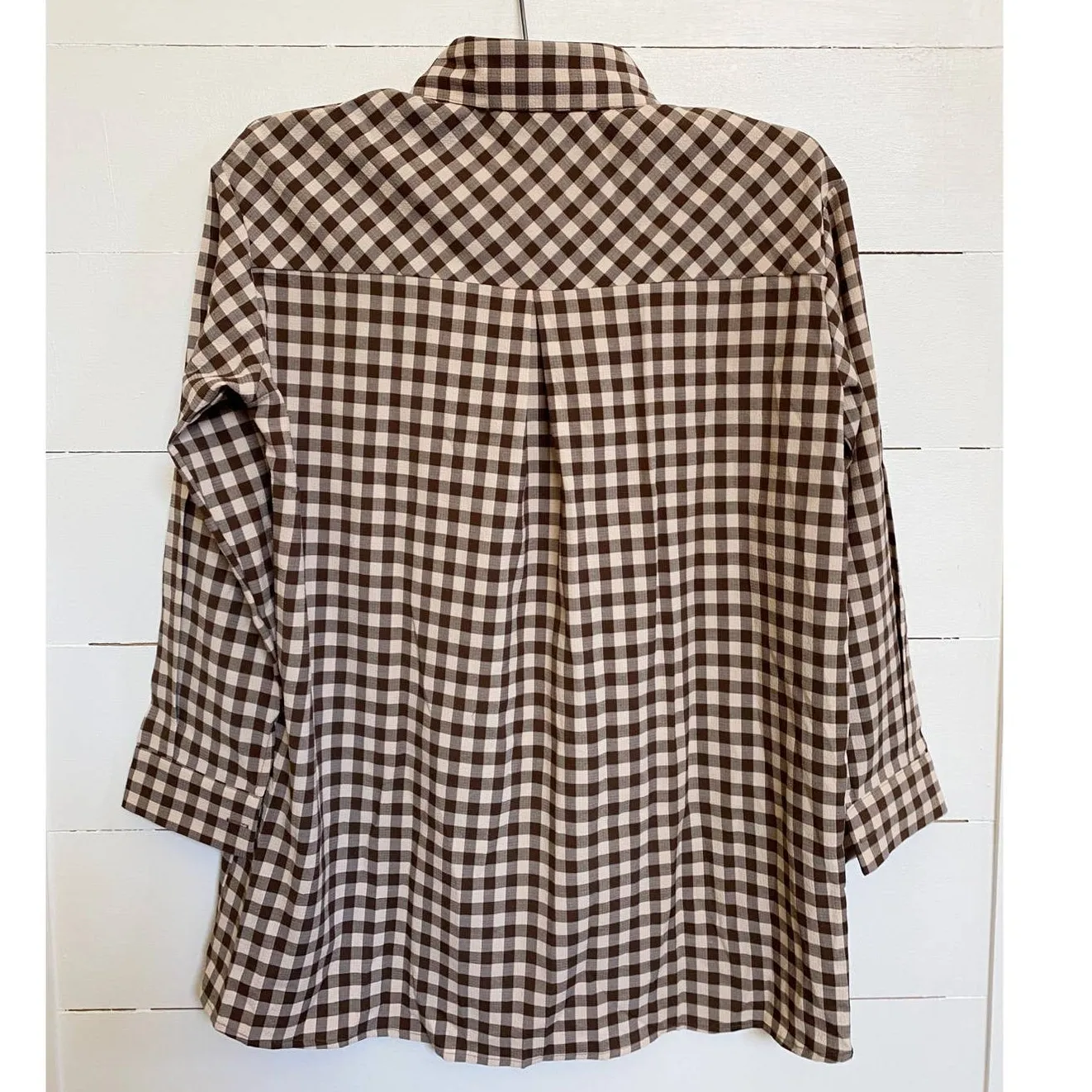 Cider Brown Check Home Button Up Long Sleeve‎ Top SZ S NWT - Image 5
