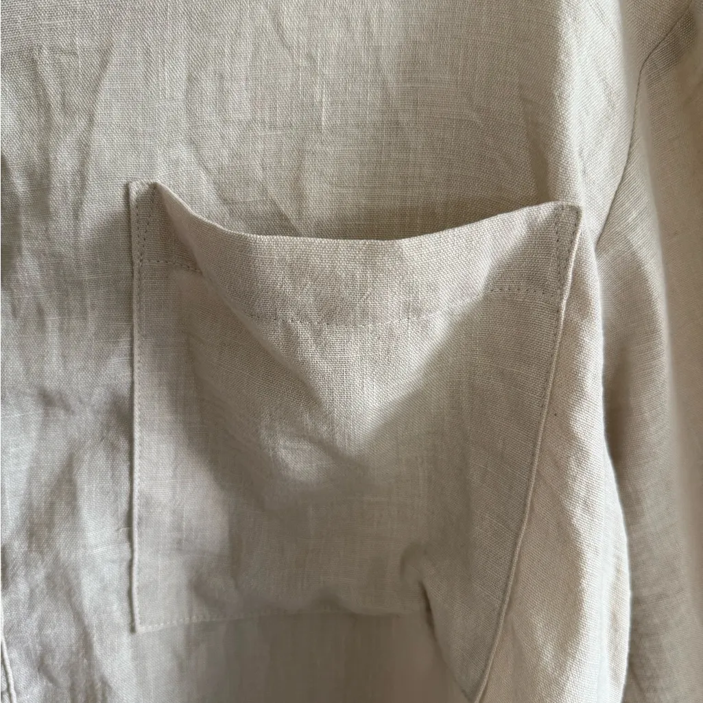 Moa Moa Cream Long Sleeve Button Down Shirt Size XL - Image 6