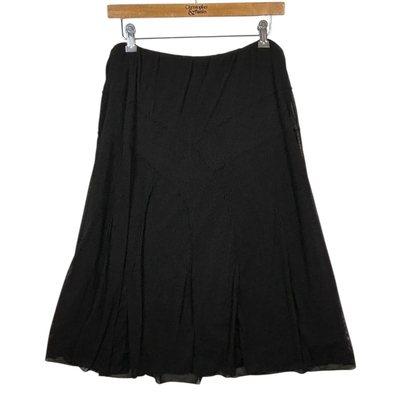 Womens Black Whimsigoth Boho Maxi Skirt Sz XL Sheer Overlay Layered A - Image 2