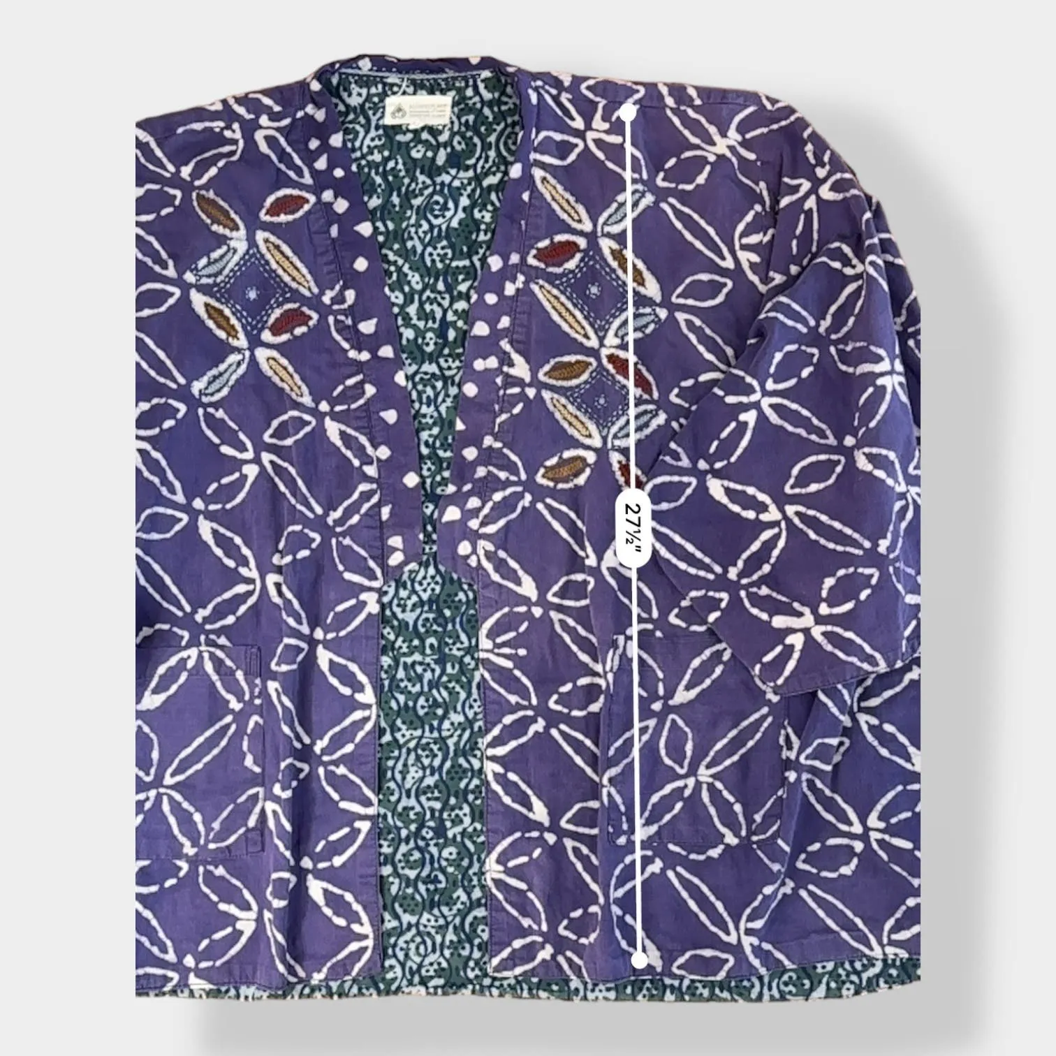 Marketplace Handwork of India‎ Sikkim Jacket Reversible and embroidered Size 4W Blue - Image 3