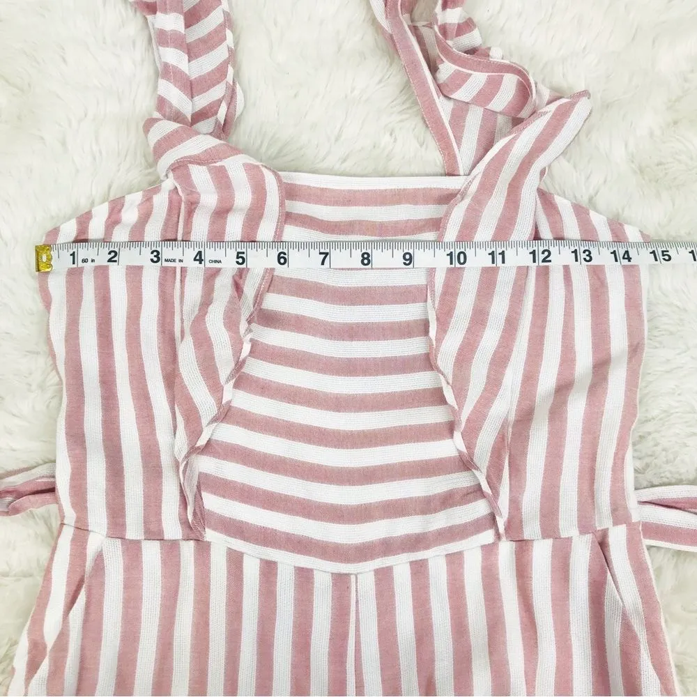 PAIGE Marino Striped Pink White Sleeveless Jumpsuit Tie‎ Belt Size Small New - Image 13