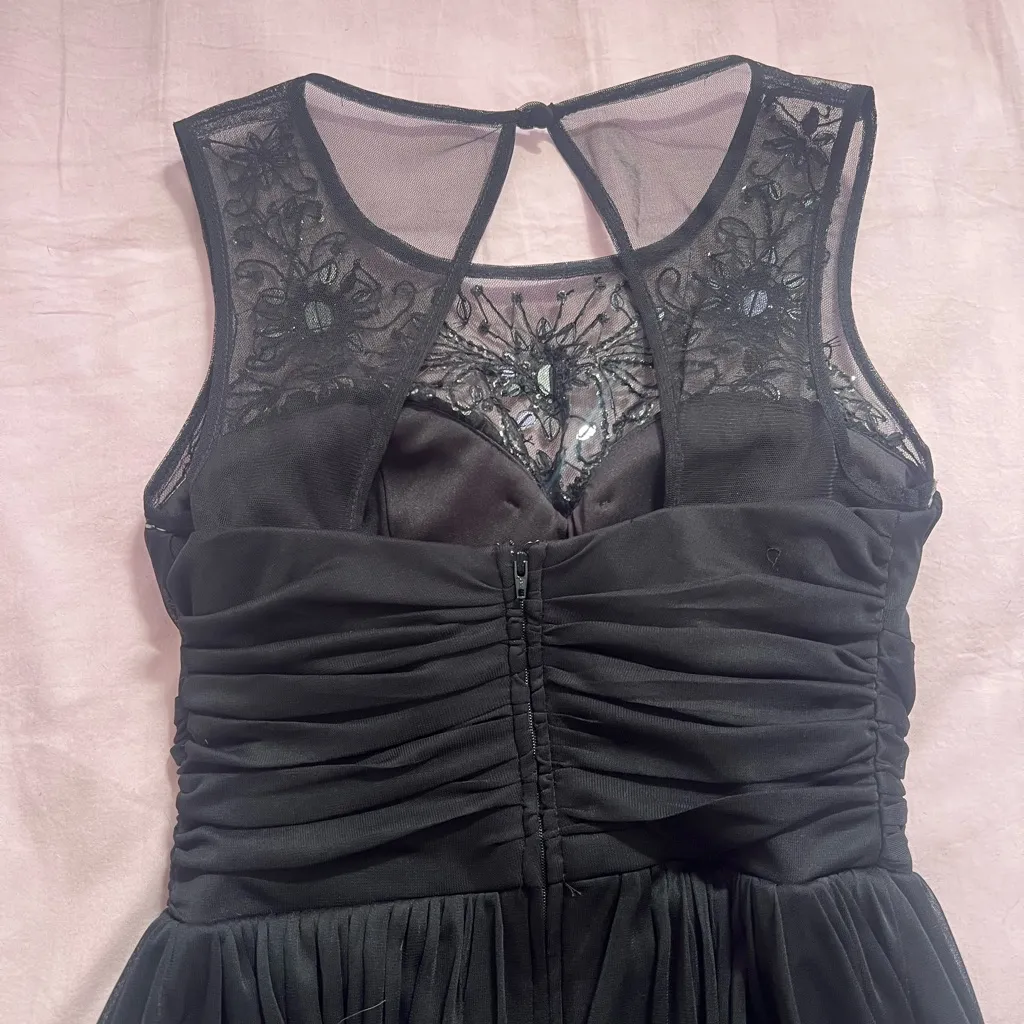 Deb Black Mini Dress with Floral Embellishments Size undefined - Image 6