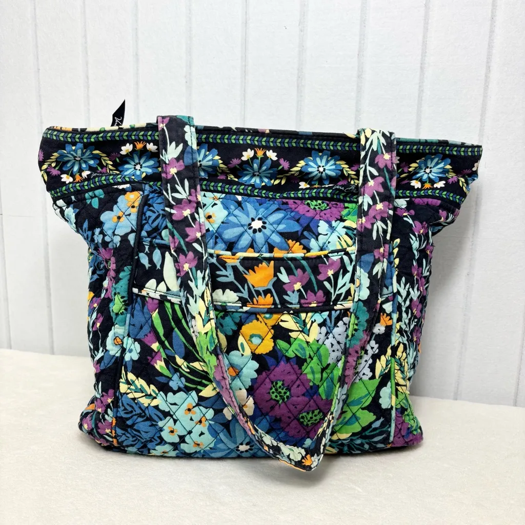 Vera Bradley Multicolor Quilted Garden Floral Blue Green Yellow Tote - Image 5