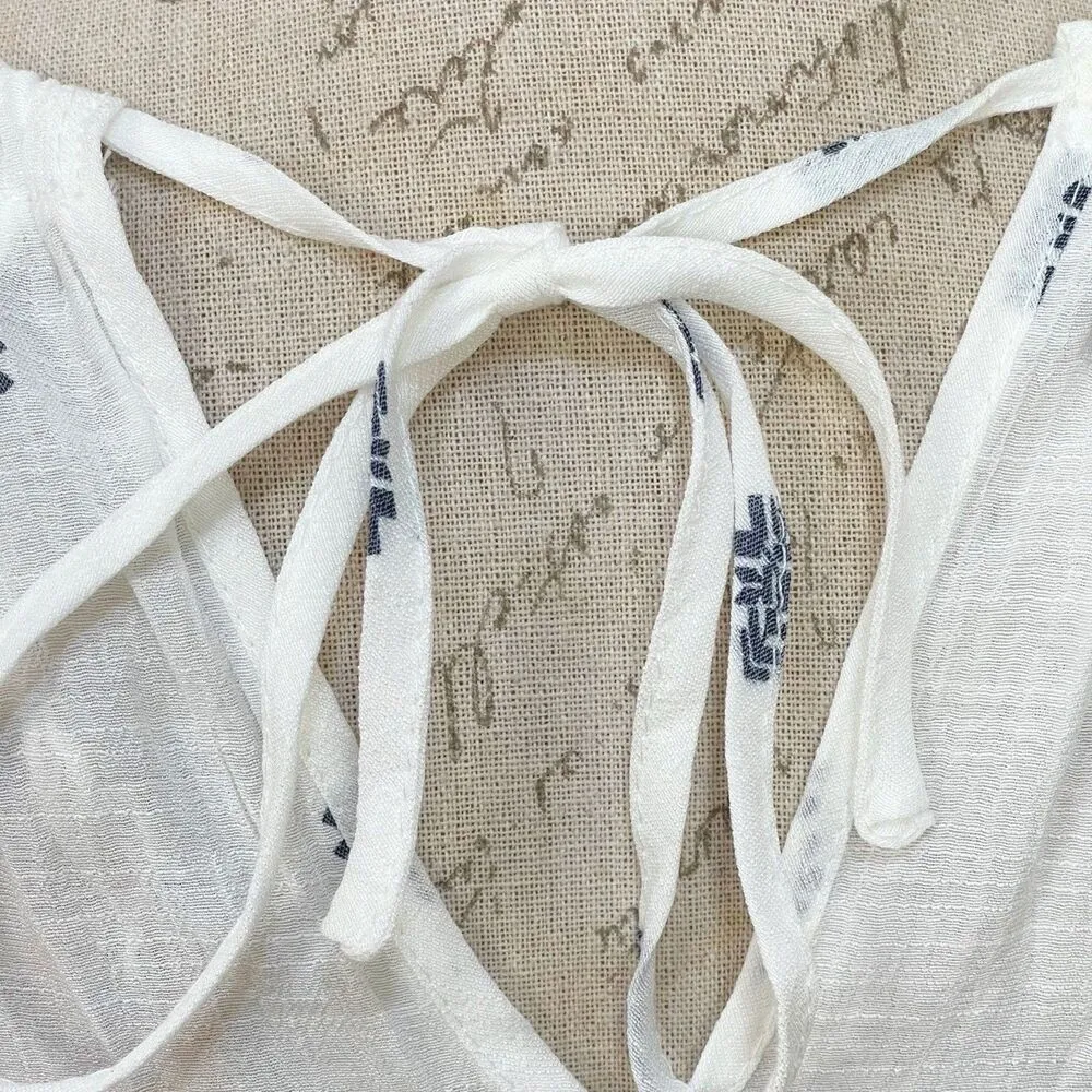 Blu Pepper Womens Blouse Sz Medium   Skeeveless Boho Embroidered Tribal Festival - Image 8