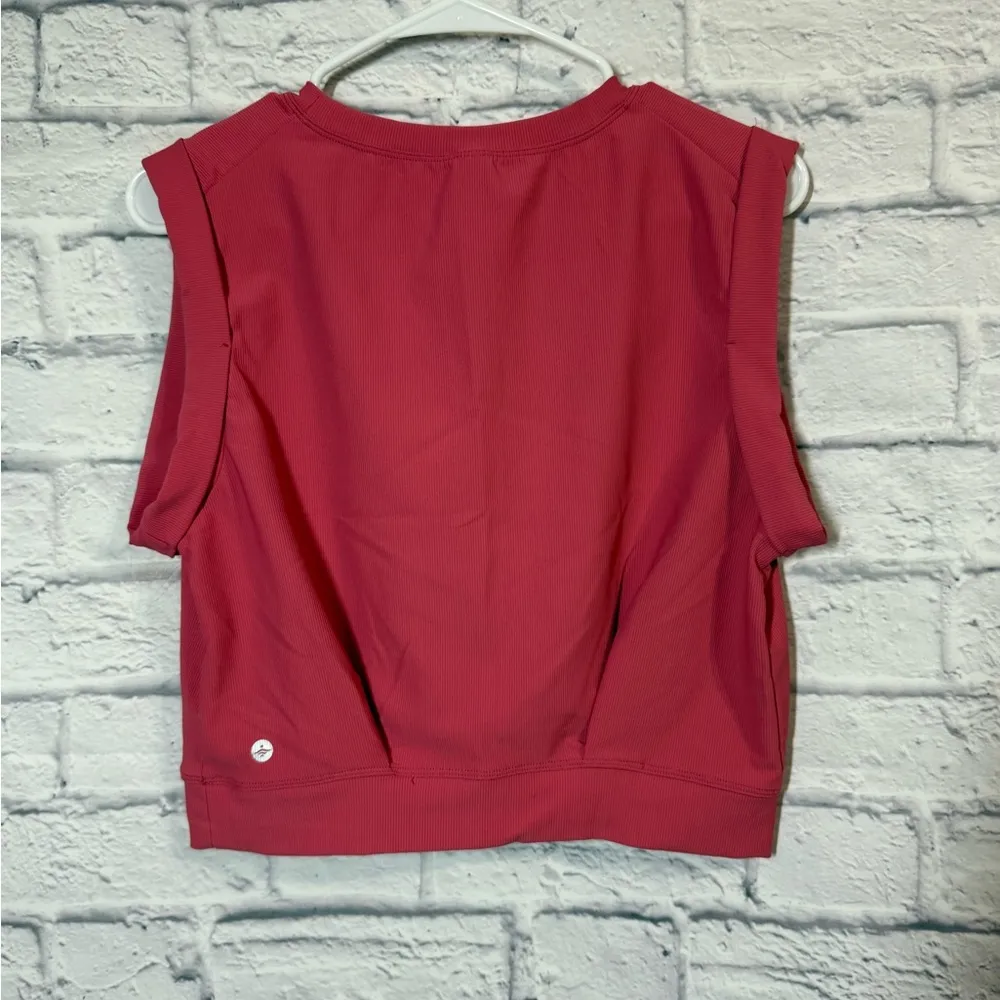 Halara Patitoff Flow Crew Neck Sleeveless Cropped Yoga Top, sz Med - Image 3