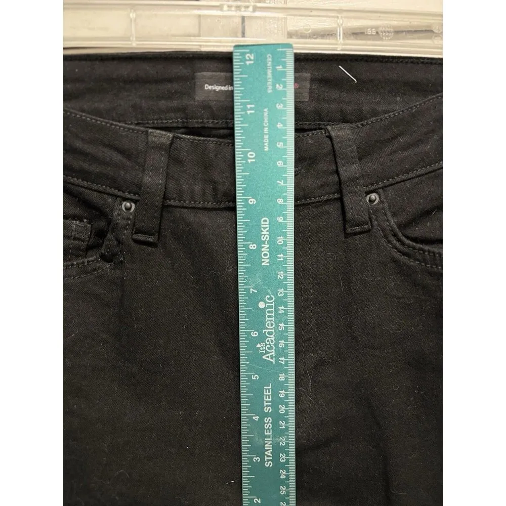 Ymi ‎ Black Flare Denim Jeans Size 9/29 Mid Rise Zip/Button Pockets - Image 2