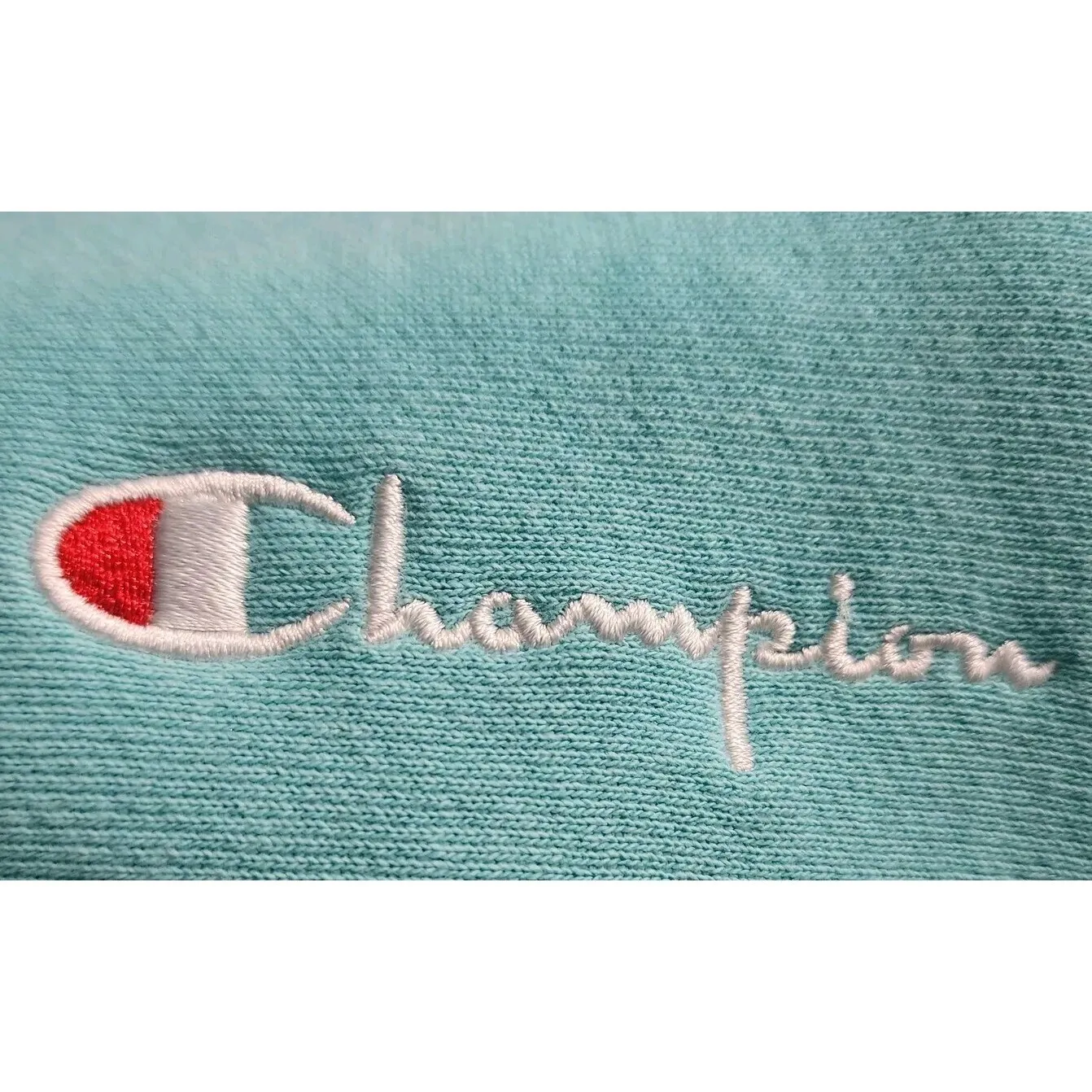 Vtg Champion Women Size M Reverse Weave Quarter Zip Crew Pullover Light Blue Size M - Image 3