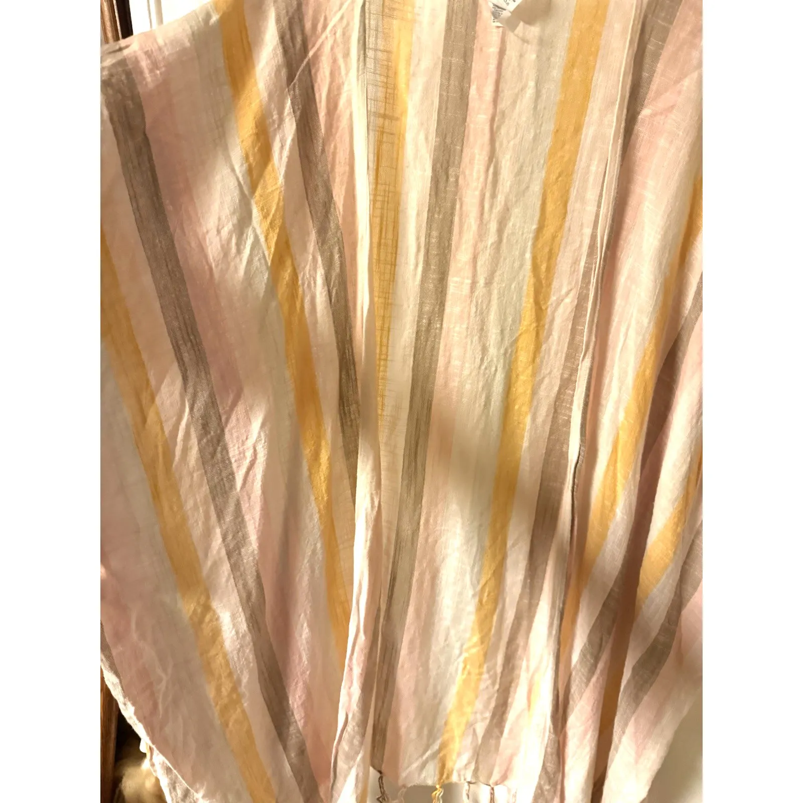 Aerie Women's Lightweight Neutral Colored with Fringe OS Shrug 100% Cotton - Image 5