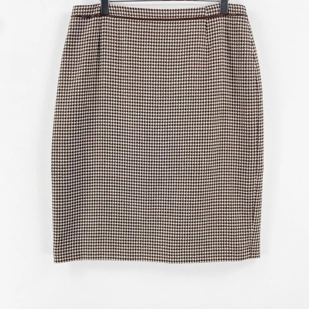 ESCADA Vintage Brown Houndstooth Pencil Mini Skirt Size undefined - Image 7